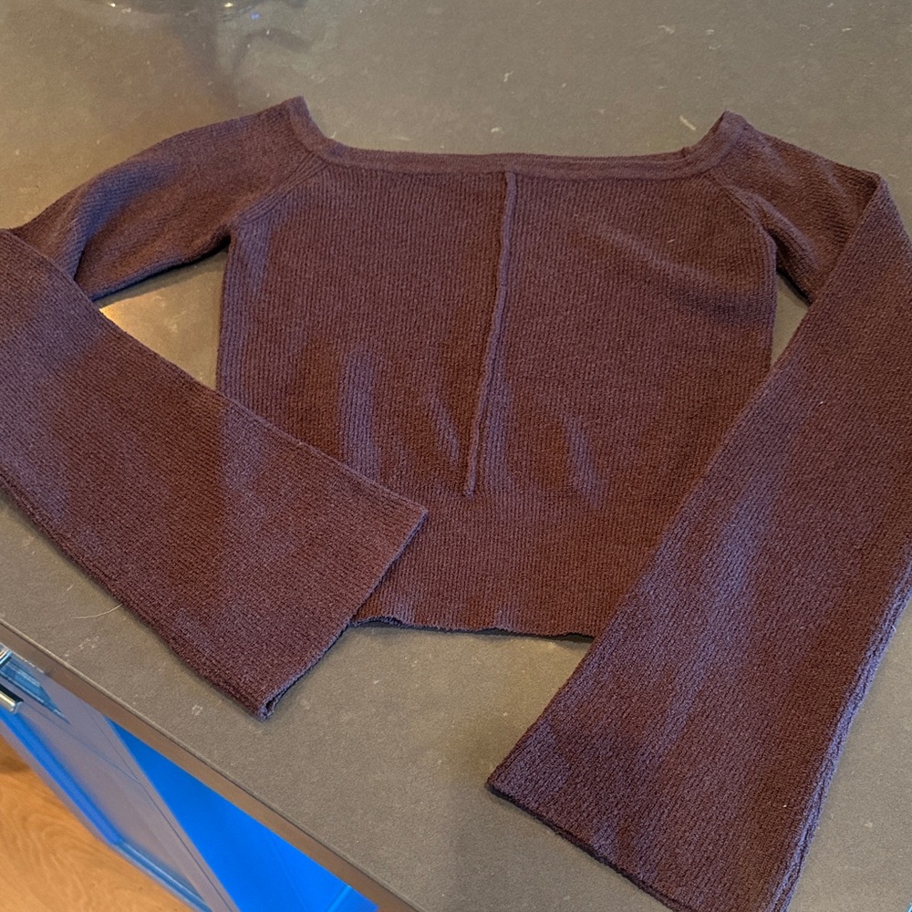Crescent Deep Brown Knit Top